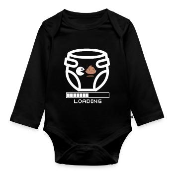 dad gamer humor - Organic Longsleeve Baby Bodysuit - black - Front