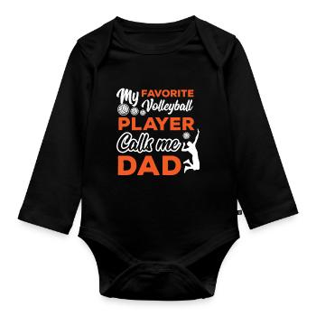 Volleyball Volleyball Player Beach Volleyball Player - Organic Longsleeve Baby Bodysuit - black - Front