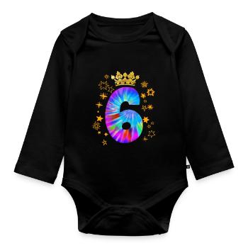 6ème anniversaire - Body Bébé bio manches longues - noir - Devant