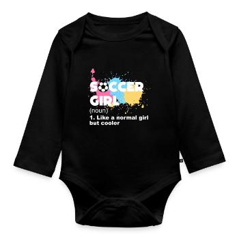 Soccer Filles - Body Bébé bio manches longues - noir - Devant
