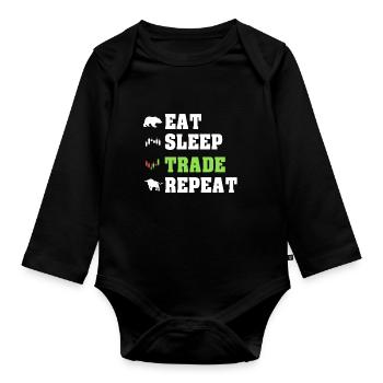 Manger Sleep Trade Trader répétitif Trader Traden - Body Bébé bio manches longues - noir - Devant
