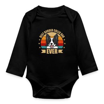 MEILLEUR BORDER COLLIE PAPA - Body Bébé bio manches longues - noir - Devant