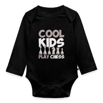 Chess Player Gift Chess Club Chess - Organic Longsleeve Baby Bodysuit - black - Front