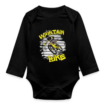 Mountainbiker / MTB Downhill Fahrrad Sprüche Bike - Baby Bio-Langarm-Body - Schwarz - Vorne