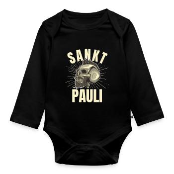 St Pauli. Éventail St pauli Éventail Paulianer Hamburger - Body Bébé bio manches longues - noir - Devant