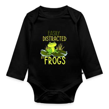 Frosch - Baby Bio-Langarm-Body - Schwarz - Vorne