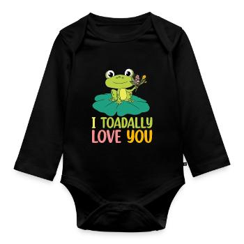 Frosch - Baby Bio-Langarm-Body - Schwarz - Vorne