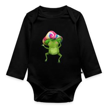 Frosch - Baby Bio-Langarm-Body - Schwarz - Vorne