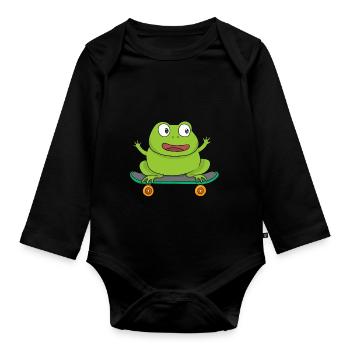 Frosch - Baby Bio-Langarm-Body - Schwarz - Vorne