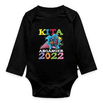 Kita Abgänger 2022 Schultüte - Baby Bio-Langarm-Body - Schwarz - Vorne