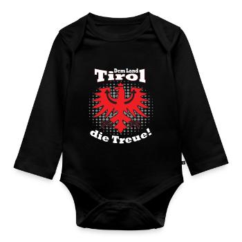 Dem Land Tirol die Treue Tirol Shirt - Baby Bio-Langarm-Body - Schwarz - Vorne