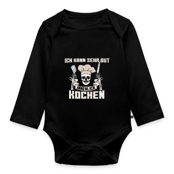 Ich Kann Sehr Gut Innerlich Kochen - Baby Bio-Langarm-Body - Schwarz - Vorne
