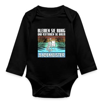 bademeister - Baby Bio-Langarm-Body - Schwarz - Vorne