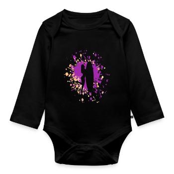 Surfer Girl Color Splash - Baby Bio-Langarm-Body - Schwarz - Vorne