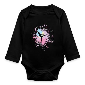 Dansez avec Passion Color Splash - Body Bébé bio manches longues - noir - Devant