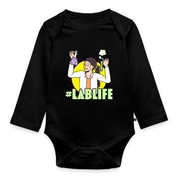 #LabLife Biologist Science Teacher Biology Majo - Organic Longsleeve Baby Bodysuit - black - Front