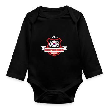 Cadeau de football en Corée du Sud - Body Bébé bio manches longues - noir - Devant