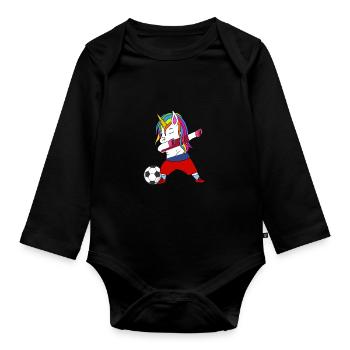 Cadeau de dabbing de football néerlandais - Body Bébé bio manches longues - noir - Devant