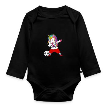 Cadeau de dab de football sud-coréen - Body Bébé bio manches longues - noir - Devant