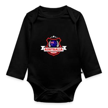 Australien-fußball-geschenk - Baby Bio-Langarm-Body - Schwarz - Vorne