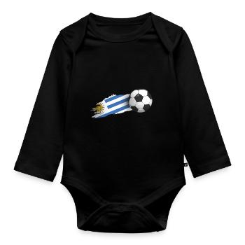 Cadeau de football uruguayen - Body Bébé bio manches longues - noir - Devant