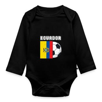 Ecuador-fußball-team-flaggen-geschenk - Baby Bio-Langarm-Body - Schwarz - Vorne