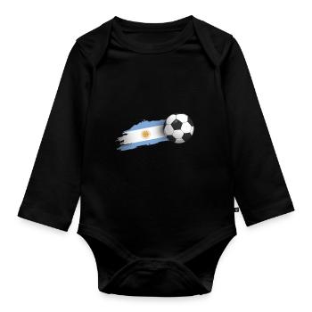 Argentina football gift - Organic Longsleeve Baby Bodysuit - black - Front