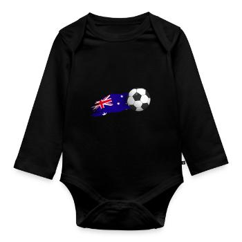 Australien-fußball-geschenk - Baby Bio-Langarm-Body - Schwarz - Vorne