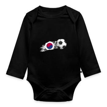 Cadeau de football en Corée du Sud - Body Bébé bio manches longues - noir - Devant