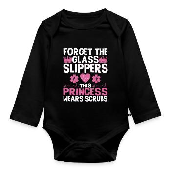 Funny Nurse Nursing Forgot - Organic Longsleeve Baby Bodysuit - black - Front