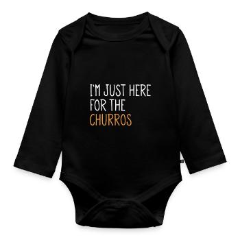 Churro Gift Mexico Food - Organic Longsleeve Baby Bodysuit - black - Front