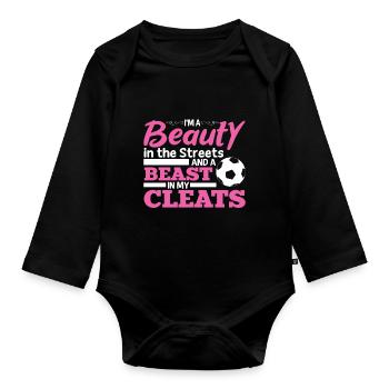 Ich Bin Eine Schönheit Auf Den Straßen Und Ein - Baby Bio-Langarm-Body - Schwarz - Vorne