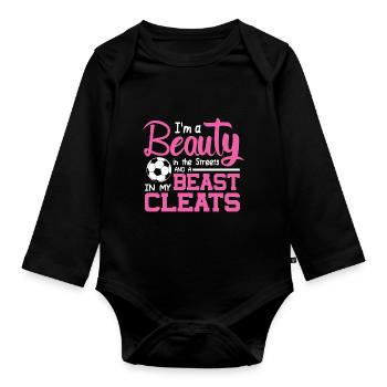 Ich Bin Eine Schönheit Auf Der Straße Und Ein - Baby Bio-Langarm-Body - Schwarz - Vorne