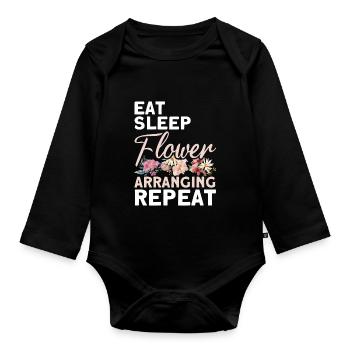 Florist Floristry Flowers Florist - Organic Longsleeve Baby Bodysuit - black - Front