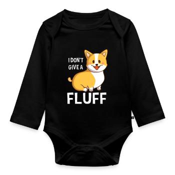 Je ne donne pas de peluches douces Corgi propriétaire de chien - Body Bébé bio manches longues - noir - Devant