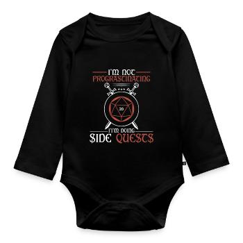 Ich Zögere Nicht, Ich Mache Nebenquests RPG Table - Baby Bio-Langarm-Body - Schwarz - Vorne