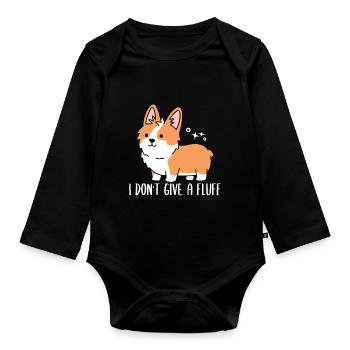 I Don't Give Sweet Fluff Corgi Dog Owner - Organic Longsleeve Baby Bodysuit - black - Front