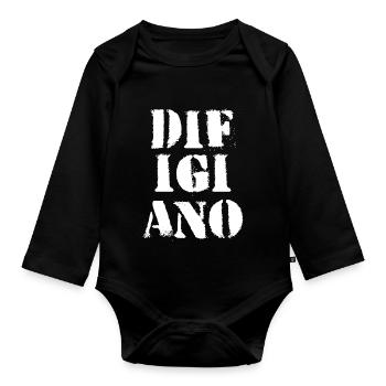 difigiano white - Organic Longsleeve Baby Bodysuit - black - Front