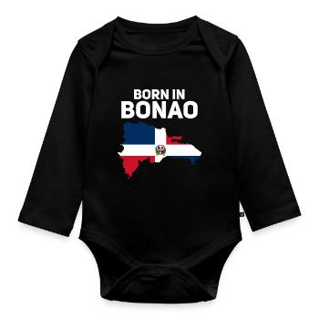 Dominikanische Republik - Baby Bio-Langarm-Body - Schwarz - Vorne