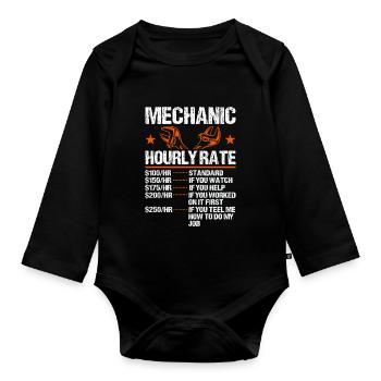 Mechanical Ignition - Work Engineer - Organic Longsleeve Baby Bodysuit - black - Front