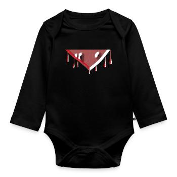 tropfen symbol form rot - Baby Bio-Langarm-Body - Schwarz - Vorne