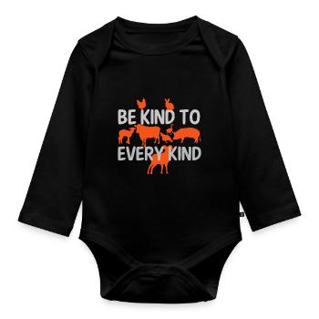 Be kind to any nice guy - Organic Longsleeve Baby Bodysuit - black - Front