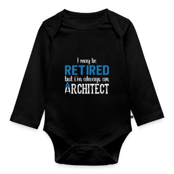 Architecte Cadeau Profession Architecture Emploi Architecte - Body Bébé bio manches longues - noir - Devant