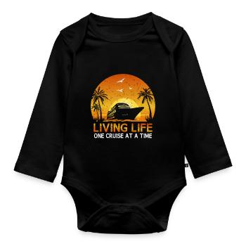 Live Live One Cruise Zu Einem Zeitschiff - Baby Bio-Langarm-Body - Schwarz - Vorne