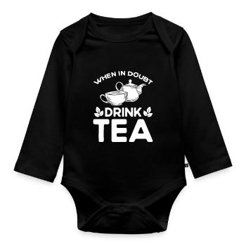 Tea Drinker Tea Lover Gift Tea - Organic Longsleeve Baby Bodysuit - black - Front