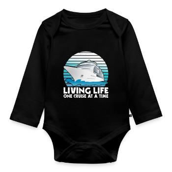 Live Live One Cruise Zu Einem Zeitschiff - Baby Bio-Langarm-Body - Schwarz - Vorne