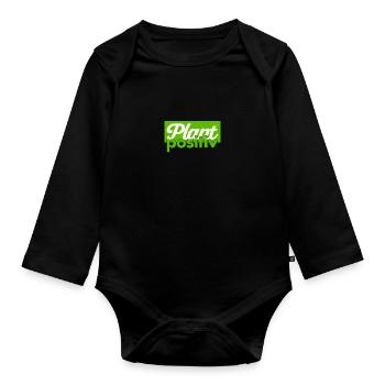Plans Positive | Vegan Humor Vegetarian Vegan - Organic Longsleeve Baby Bodysuit - black - Front