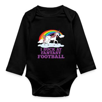 Ich Lutsche Am Fantasy Football -Verlierer - Baby Bio-Langarm-Body - Schwarz - Vorne