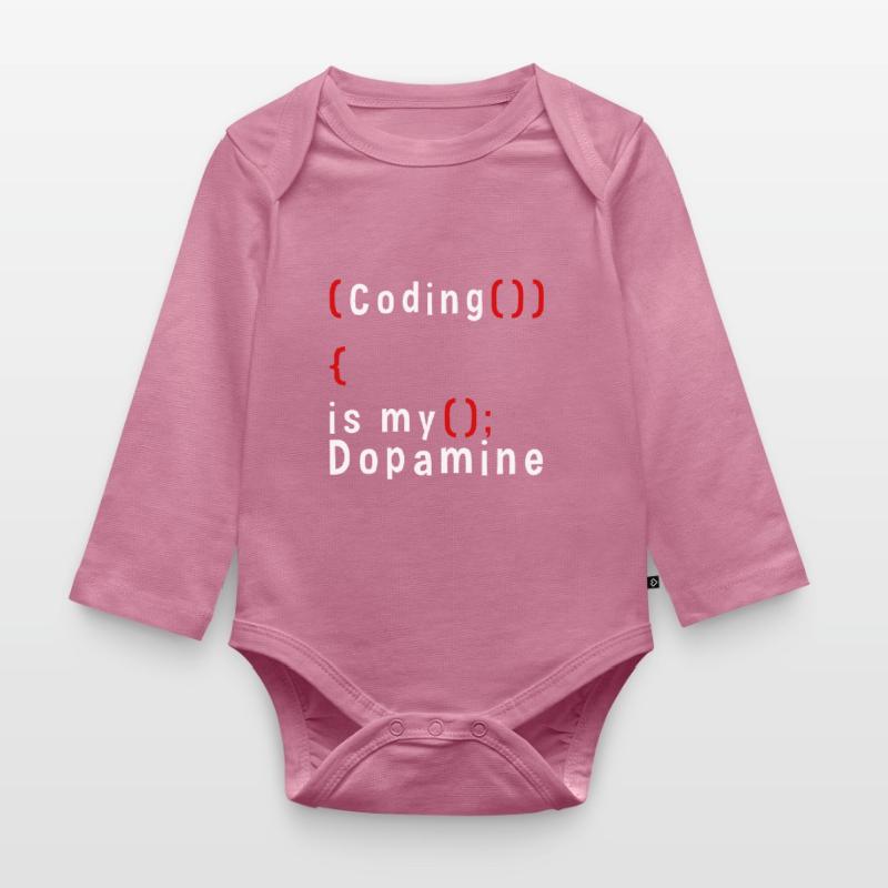 Funny Coding Is My Dopamine Coder Organic Longsleeve Baby Bodysuit