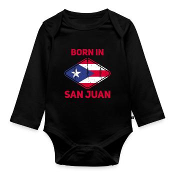 San Juan - Organic Longsleeve Baby Bodysuit - black - Front